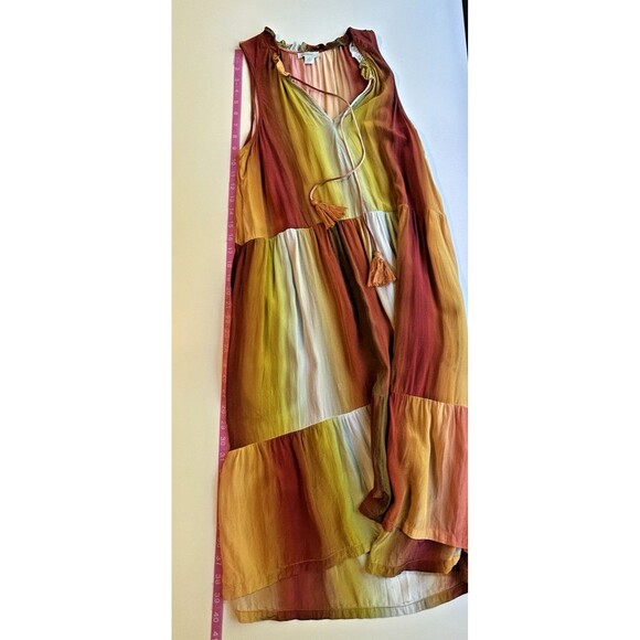 Sundance Zivah‎ Dress Small Ombre Sunset Sleeveless Pockets Tiered Beachy - Picture 8 of 8